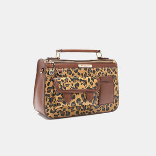 Nicole Lee USA Leopard Top Handle Handbag Trendsi