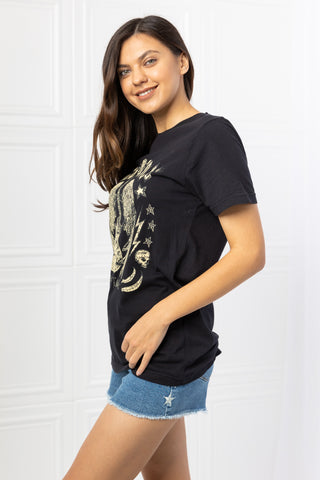 mineB Full Size Rock & Roll Graphic Tee Trendsi