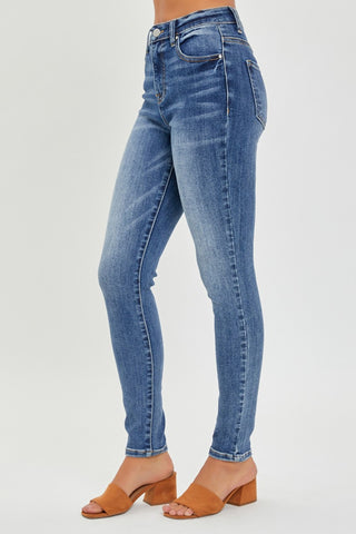 RISEN Full Size Mid Rise Ankle Skinny Jeans Trendsi