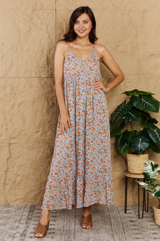 HEYSON Take Your Chances Full Size Floral Halter Neck Maxi Dress Trendsi