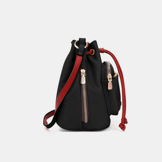 Nicole Lee USA Contrast Drawstring Bucket Bag Trendsi