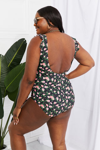 Marina West Swim Full Size Float On Ruffle Faux Wrap One-Piece in Floral Trendsi