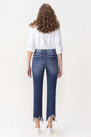 Lovervet Jackie Full Size High Rise Crop Straight Leg Jeans Trendsi