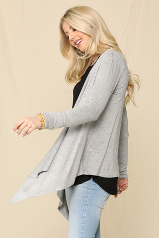 Celeste Full Size Open Front Knit Cardigan Trendsi