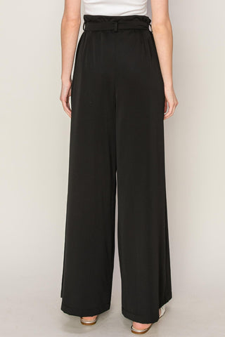 HYFVE Paperbag Waist Wide Leg Pants Trendsi