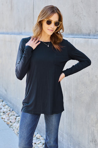 Basic Bae Full Size Round Neck Long Sleeve Top Trendsi