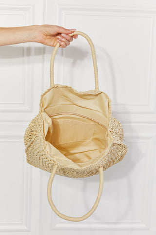 Justin Taylor Beach Date Straw Rattan Handbag in Ivory Trendsi