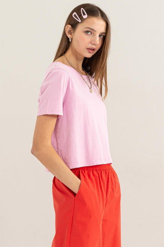 HYFVE Round Neck Cropped T-Shirt Trendsi