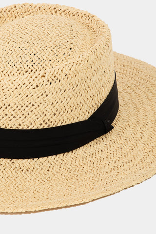 Fame Straw Braided Pork Pie Hat Trendsi