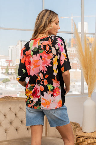 Sew In Love Full Size Floral Round Neck Short Sleeve T-Shirt Trendsi