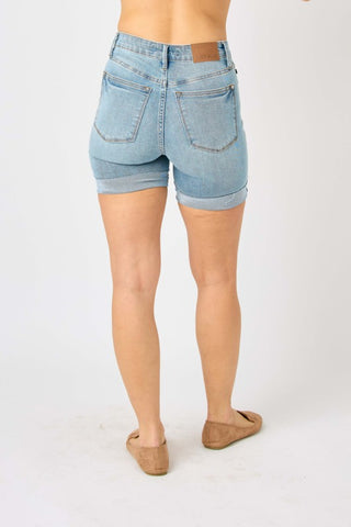 Judy Blue Full Size Tummy Control Denim Shorts Trendsi