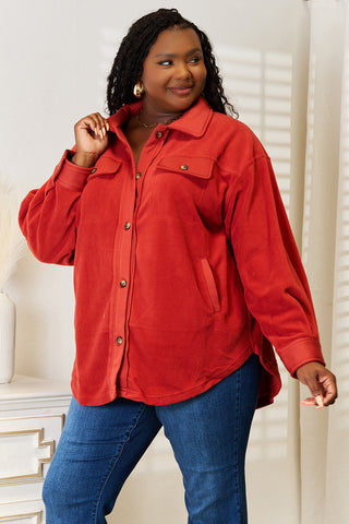 Heimish Cozy Girl Full Size Button Down Shacket Trendsi