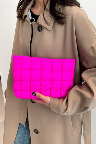 Zenana Quilted Puffy Pouch Clutch Bag Trendsi