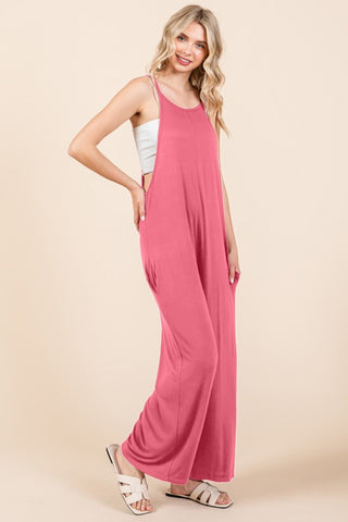 Culture Code Full Size Sleeveless Wide Leg Jumpsuit with Pockets Trendsi