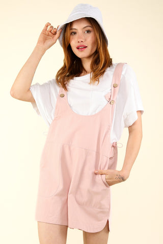 VERY J Adjustable Waist Suspender Overalls with Pockets Trendsi