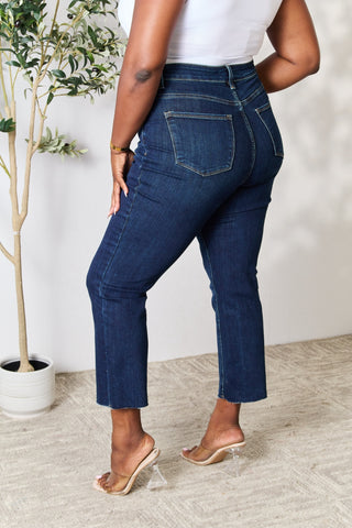 BAYEAS Full Size Raw Hem Straight Jeans Trendsi