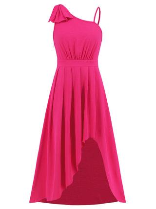 Bow Asymmetrical Neck Sleeveless Dress Trendsi