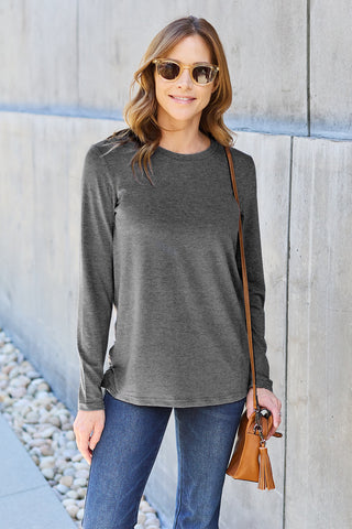 Basic Bae Full Size Round Neck Long Sleeve Top Trendsi