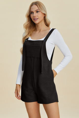 Double Take Full Size Texture Sleeveless Romper Trendsi