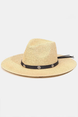 Fame Belt Strap Straw Hat Trendsi