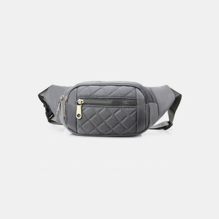 Zenana Quilted Multi Pocket Waist Belt Bag Trendsi