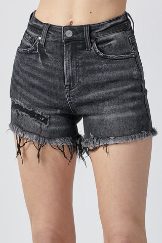 RISEN Raw Hem Denim Shorts with Pockets Trendsi