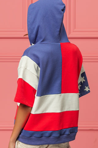 BiBi American Flag Theme Hoodie Trendsi