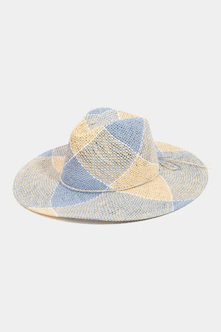 Fame Contrast Straw Braid Hat Trendsi