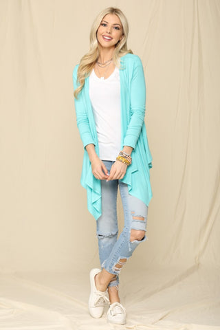 Celeste Full Size Open Front Knit Cardigan Trendsi