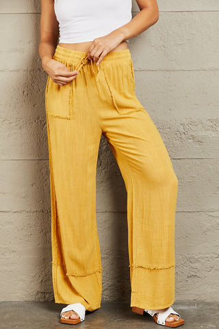 HEYSON Love Me Full Size Mineral Wash Wide Leg Pants Trendsi