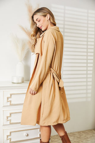 Culture Code Full Size Tied Trench Coat with Pockets Trendsi