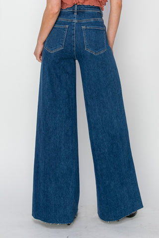 RISEN High Rise Palazzo Jeans Trendsi