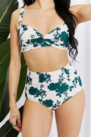 Marina West Swim Take A Dip Twist High-Rise Bikini in Forest Trendsi