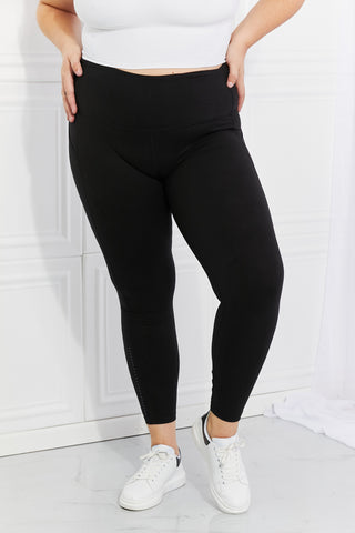 Leggings Depot Full Size Strengthen and Lengthen Reflective Dot Active Leggings Trendsi