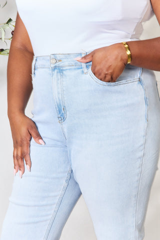 BAYEAS Full Size High Waist Straight Jeans Trendsi