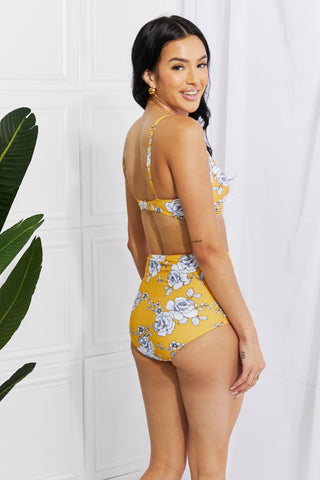 Marina West Swim Take A Dip Twist High-Rise Bikini in Mustard Trendsi