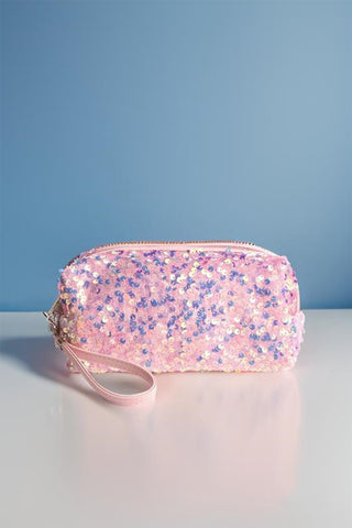 Zenana Colorful Shine Cosmetic Sequin Design Bag Trendsi