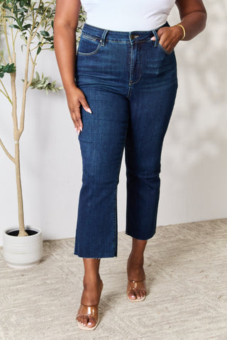 BAYEAS Full Size Raw Hem Straight Jeans Trendsi