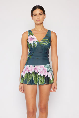 Marina West Swim Full Size Clear Waters Swim Dress in Aloha Forest Trendsi