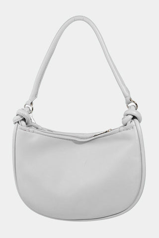 Fame PU Leather Basket Weave Half Moon Bag Trendsi