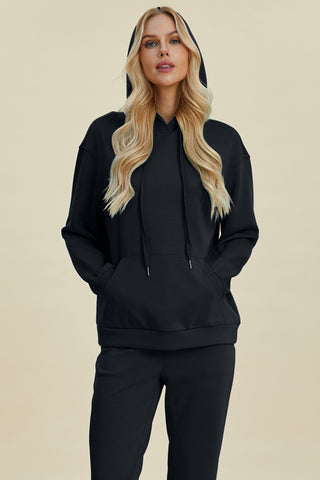 Basic Bae Full Size Air Scuba Drawstring Long Sleeve Hoodie with Kangaroo Pocket Trendsi