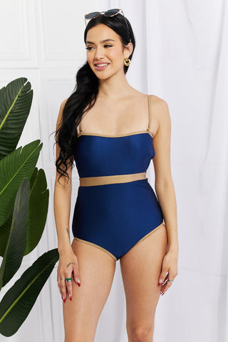 Marina West Swim Wave Break Contrast Trim One-Piece Trendsi