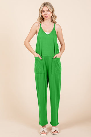 Culture Code Full Size Sleeveless Jumpsuit with Pockets Trendsi