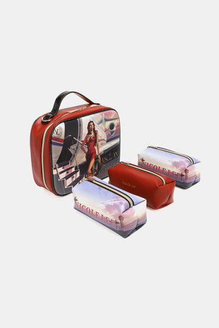 Nicole Lee USA Printed Handbag with Three Pouches Trendsi