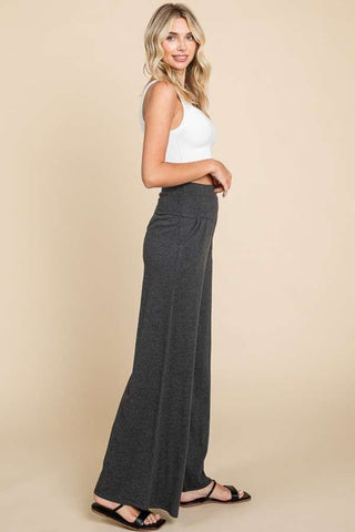 Culture Code Wide Waistband High Waist Wide Leg Pants Trendsi