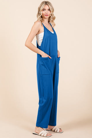 Culture Code Full Size Sleeveless Jumpsuit with Pockets Trendsi