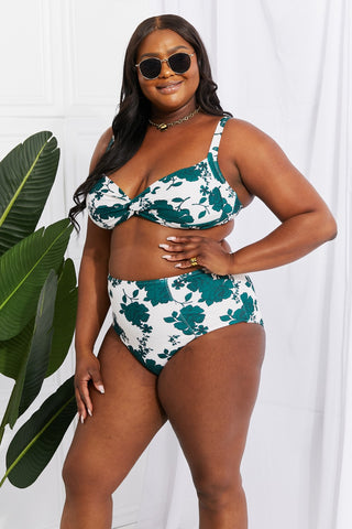 Marina West Swim Take A Dip Twist High-Rise Bikini in Forest Trendsi