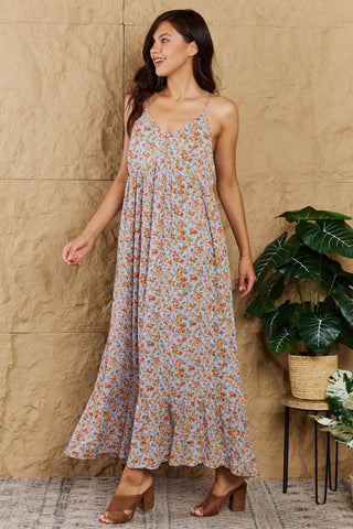 HEYSON Take Your Chances Full Size Floral Halter Neck Maxi Dress Trendsi