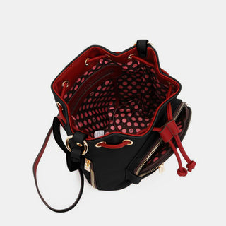 Nicole Lee USA Contrast Drawstring Bucket Bag Trendsi