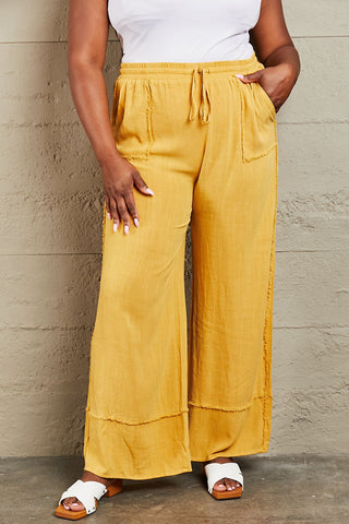 HEYSON Love Me Full Size Mineral Wash Wide Leg Pants Trendsi